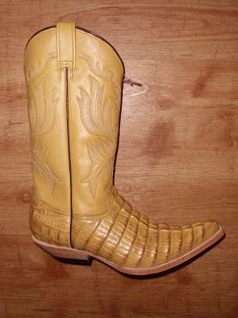 Mezcalero Cowboystiefel Kroko butter-antik