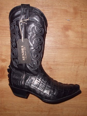 Sendra Boots echt Kroko schwarz